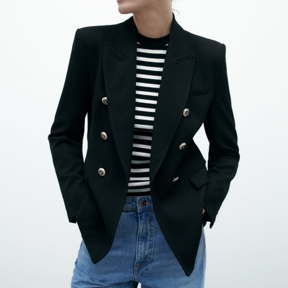 Zara Tailored Double Breasted Blazer